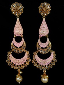 Reverse Ad Earrings With Meenakari Work